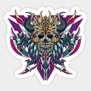 Great Skull Mecha Illustration Sticker